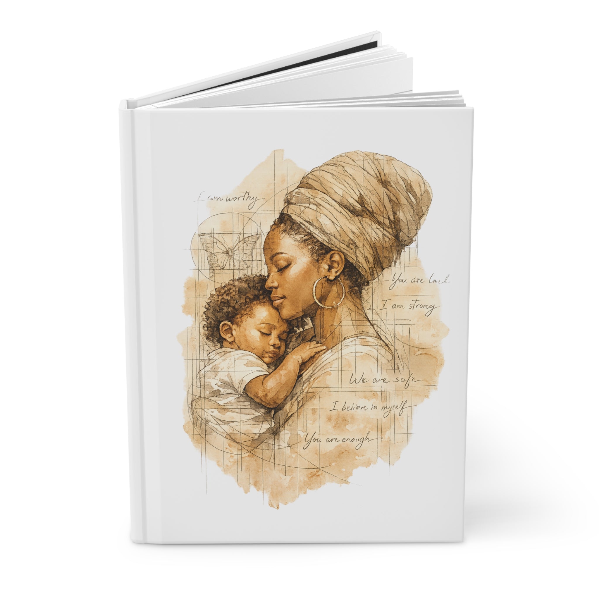 Motherhood Affirmation Journal, Self Love Journal for Moms, Inspirational Black Mother and Baby Journal, Healing Journal, Gift for New Mom