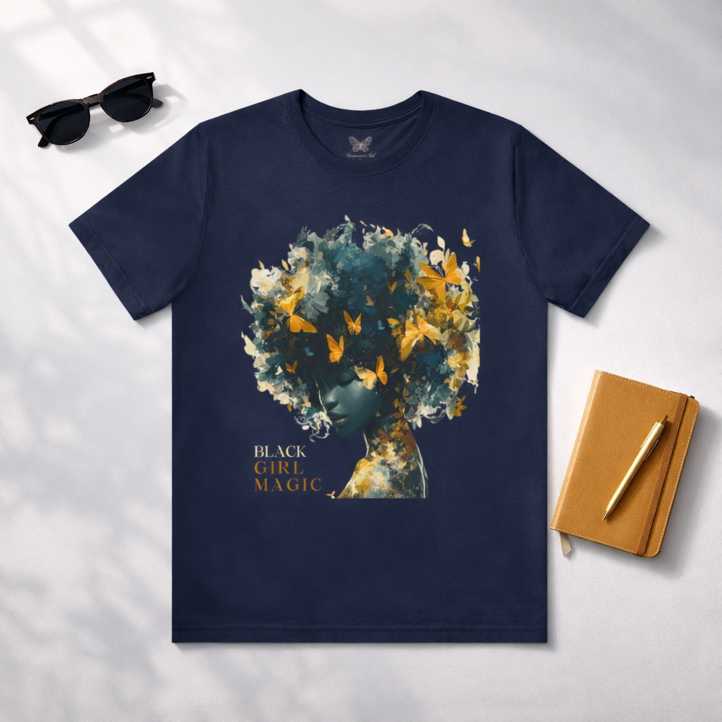Black Girl Magic Butterfly Afro Graphic Tee