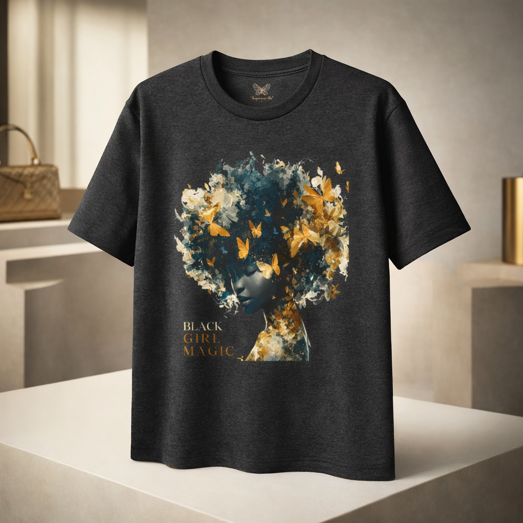 Black Girl Magic Butterfly Afro Graphic Tee