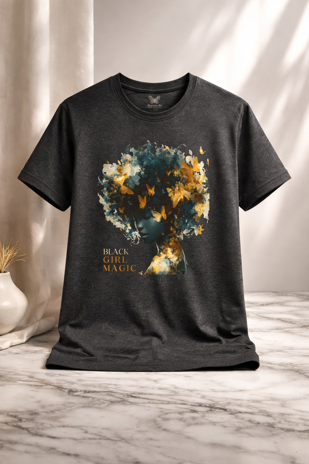 Black Girl Magic Butterfly Afro Graphic Tee