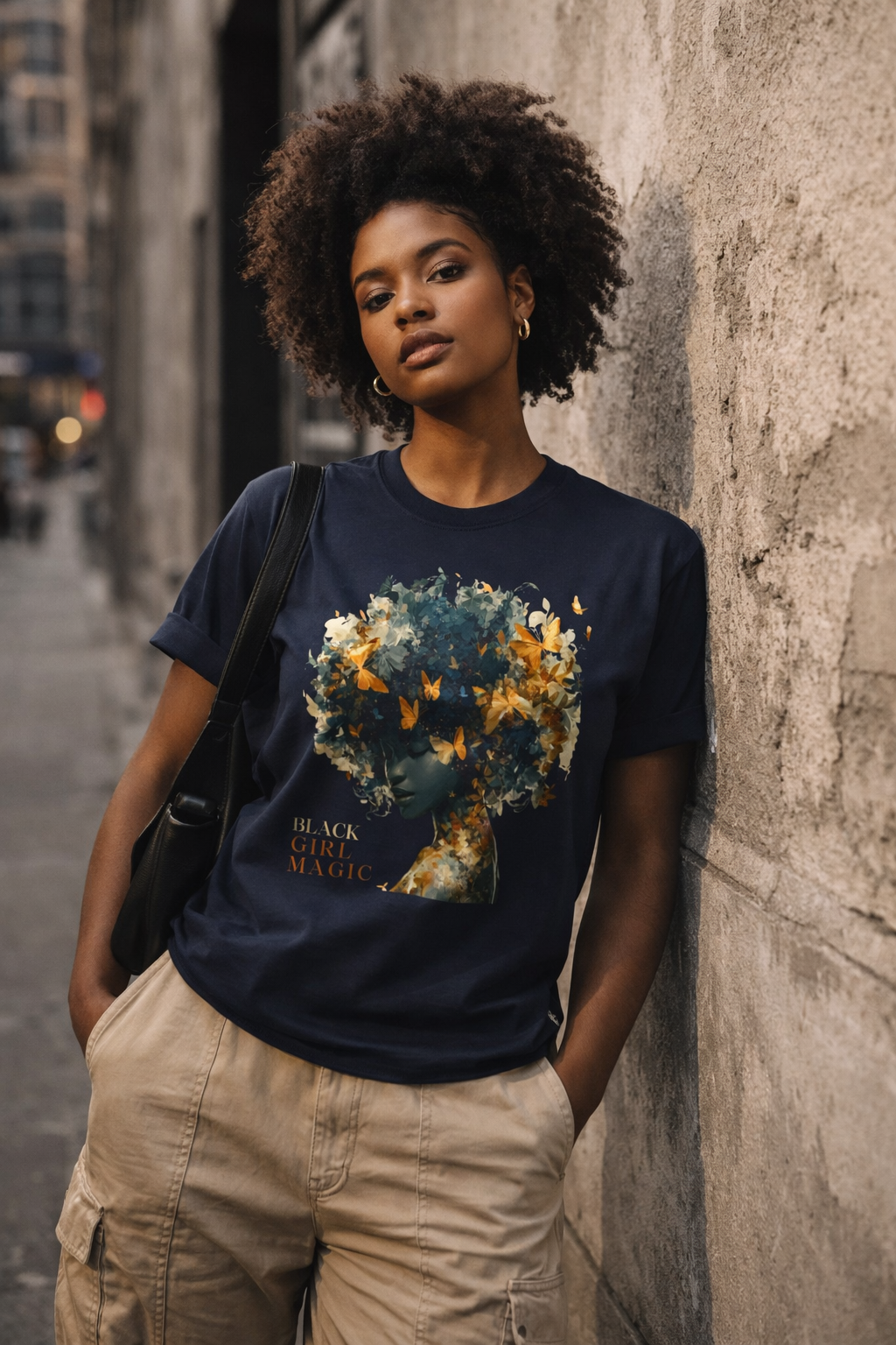 Black Girl Magic Butterfly Afro Graphic Tee
