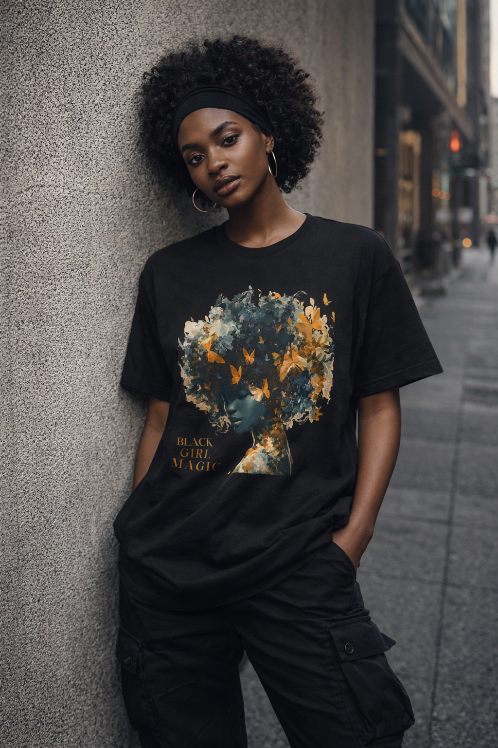 Black Girl Magic Butterfly Afro Graphic Tee