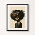 Afro Floral Portrait Canvas — Matte Stretched Wall Art