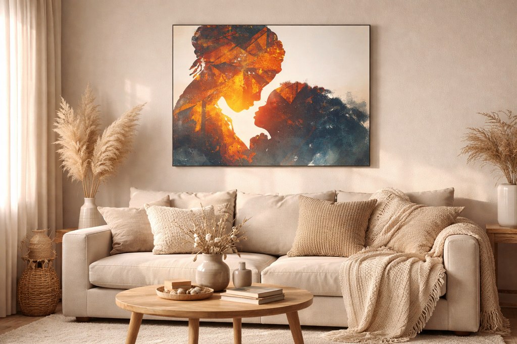 Mother and Child Silhouette Wall Art