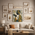 Mother and Daughter Abstract Art Canvas Print — African-Inspired Family Wall Decor