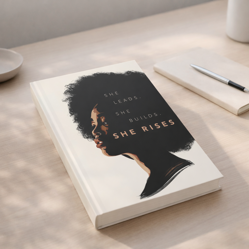 She Rises Hardcover Journal — Inspirational Guided Notebook for Black Women, Leadership & Empowerment