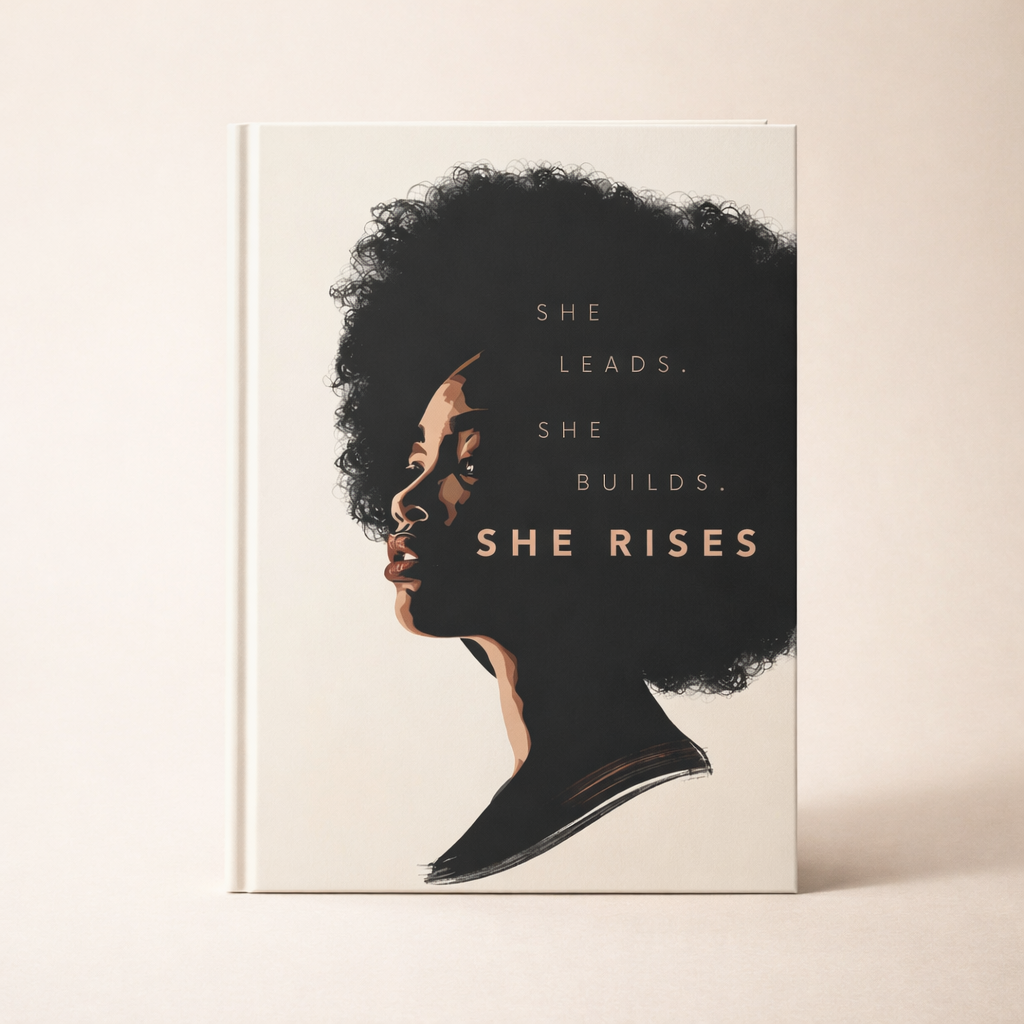 She Rises Hardcover Journal — Inspirational Guided Notebook for Black Women, Leadership & Empowerment