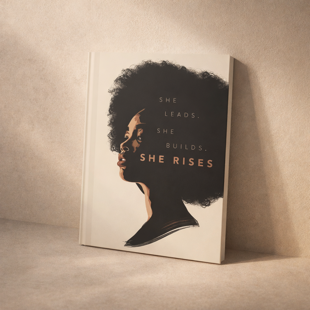 She Rises Hardcover Journal — Inspirational Guided Notebook for Black Women, Leadership & Empowerment
