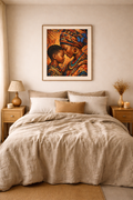 African Mother and Child Wall Art Print – Afrocentric Black Family Decor