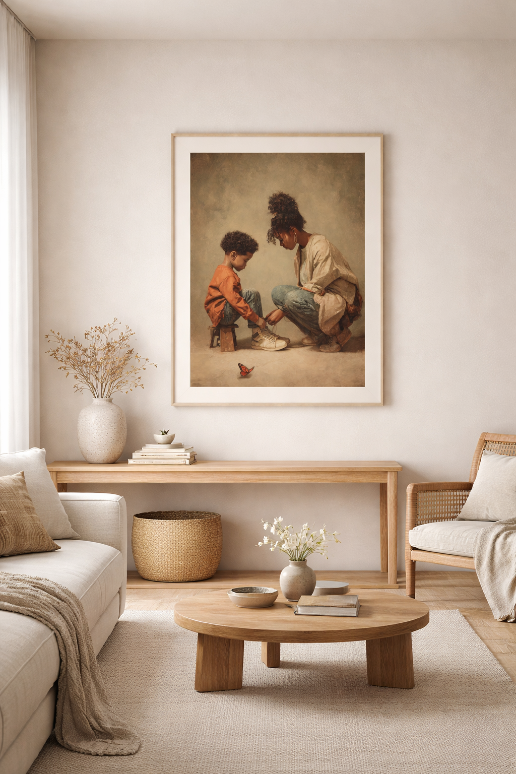 Mother and Child Wall Art Print – Emotional Black Family Decor