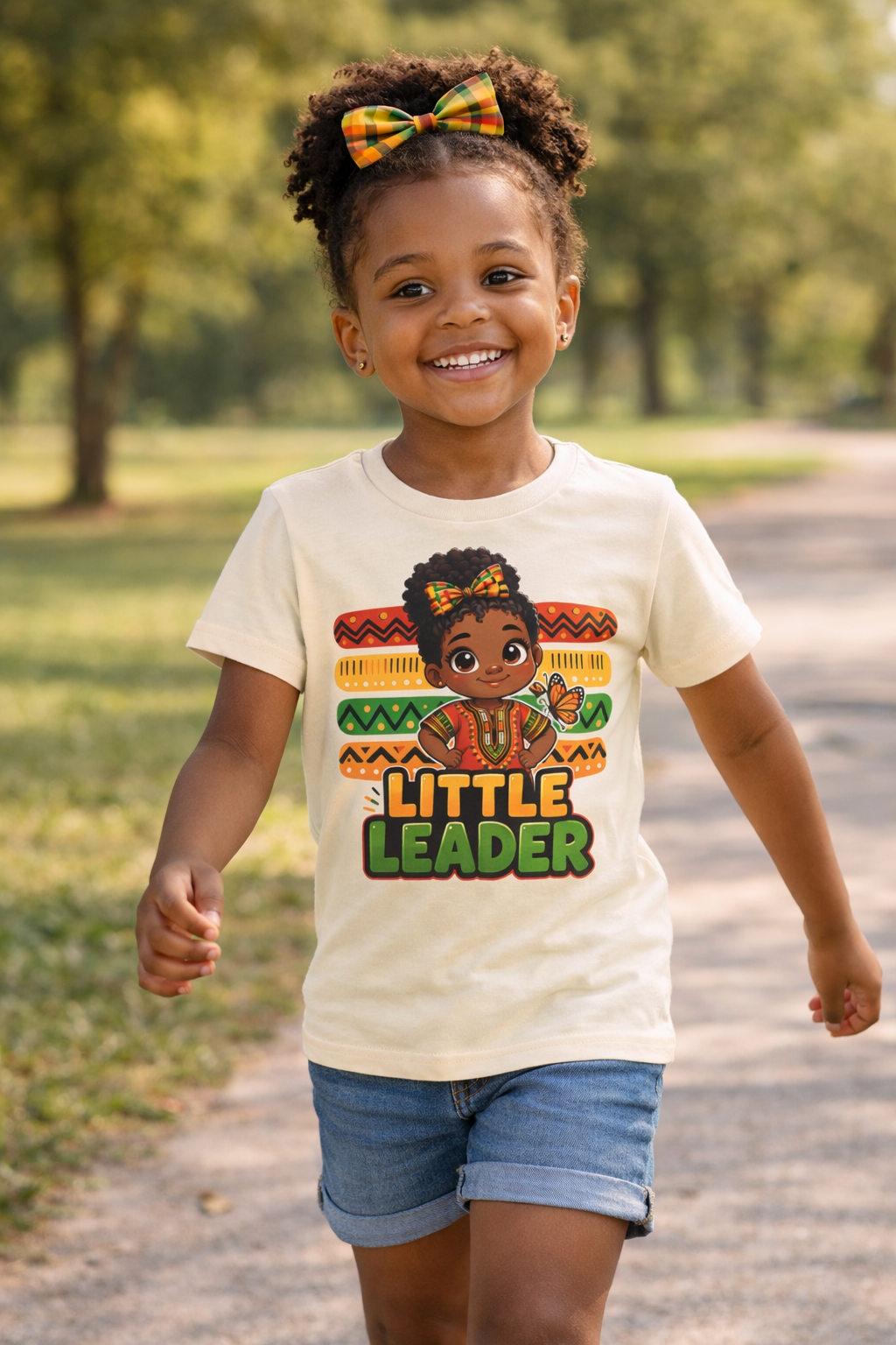 Little Leader Kids T-Shirt – Empowering African American Girl Graphic Tee