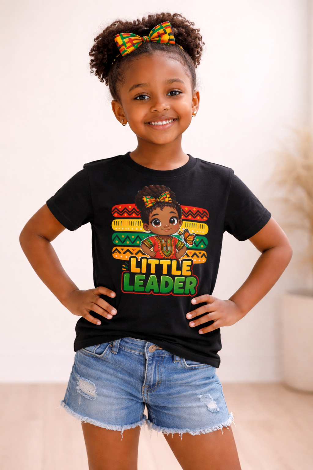 Little Leader Kids T-Shirt – Empowering African American Girl Graphic Tee