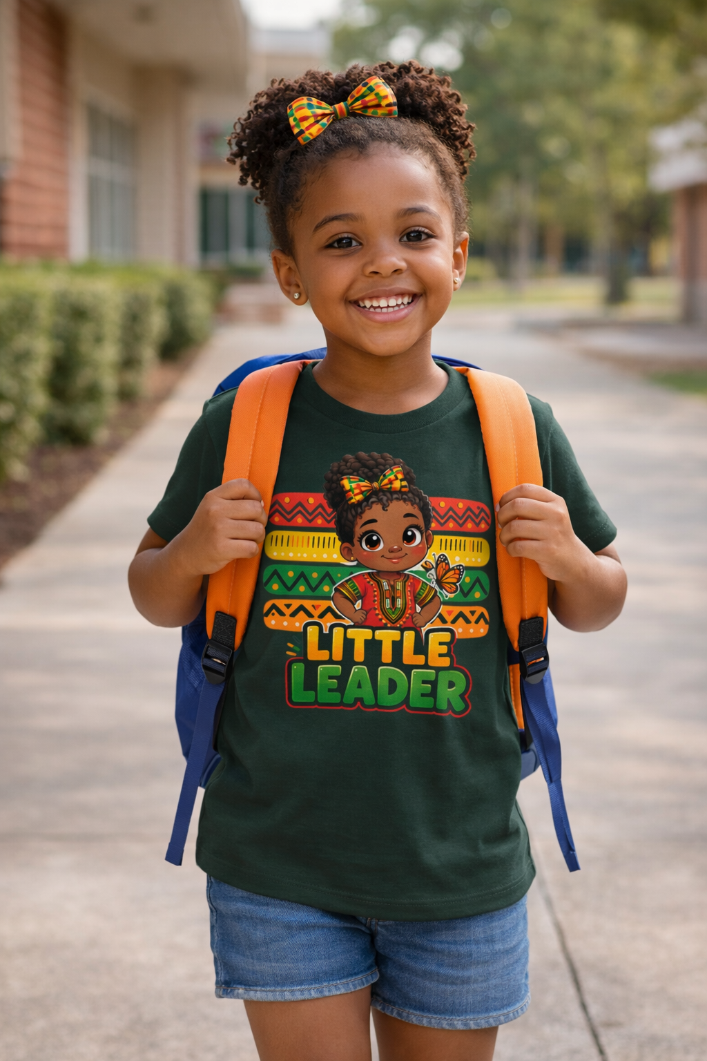 Little Leader Kids T-Shirt – Empowering African American Girl Graphic Tee
