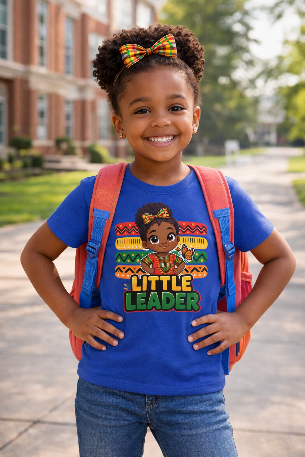 Little Leader Kids T-Shirt – Empowering African American Girl Graphic Tee