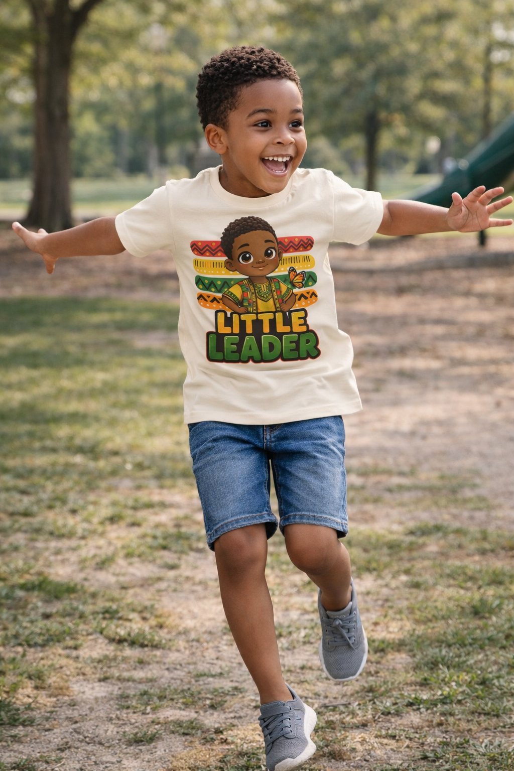 Little Leader Kids Shirt – African American Boy Empowerment Tee, Black Boy Joy Youth Apparel