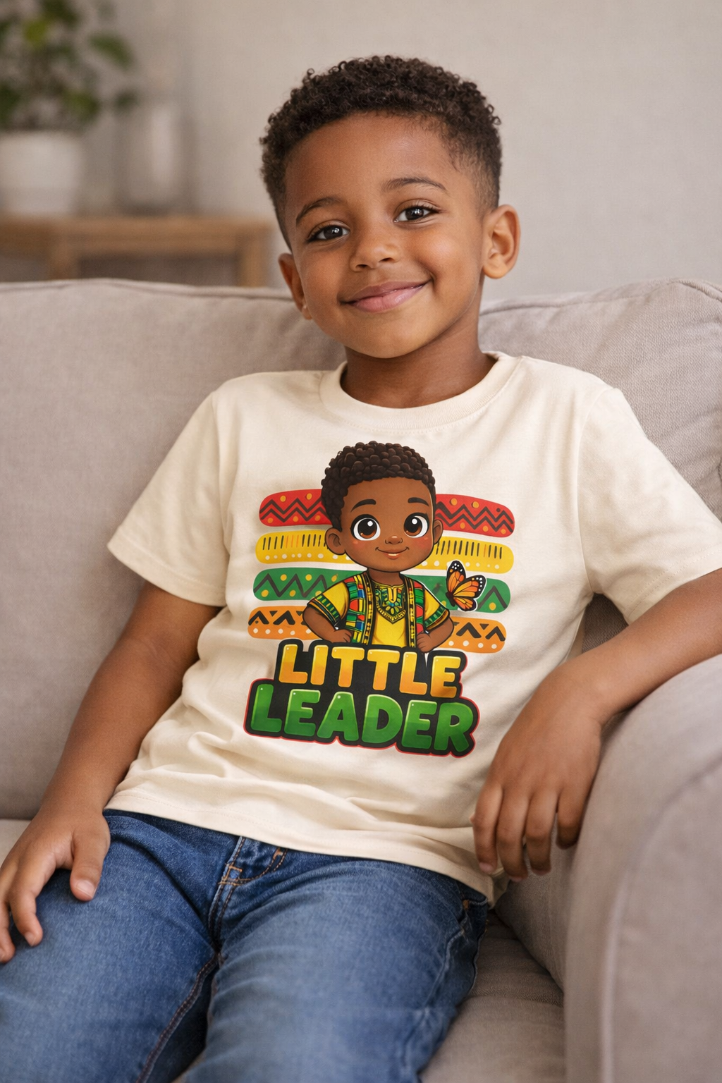 Little Leader Kids Shirt – African American Boy Empowerment Tee, Black Boy Joy Youth Apparel