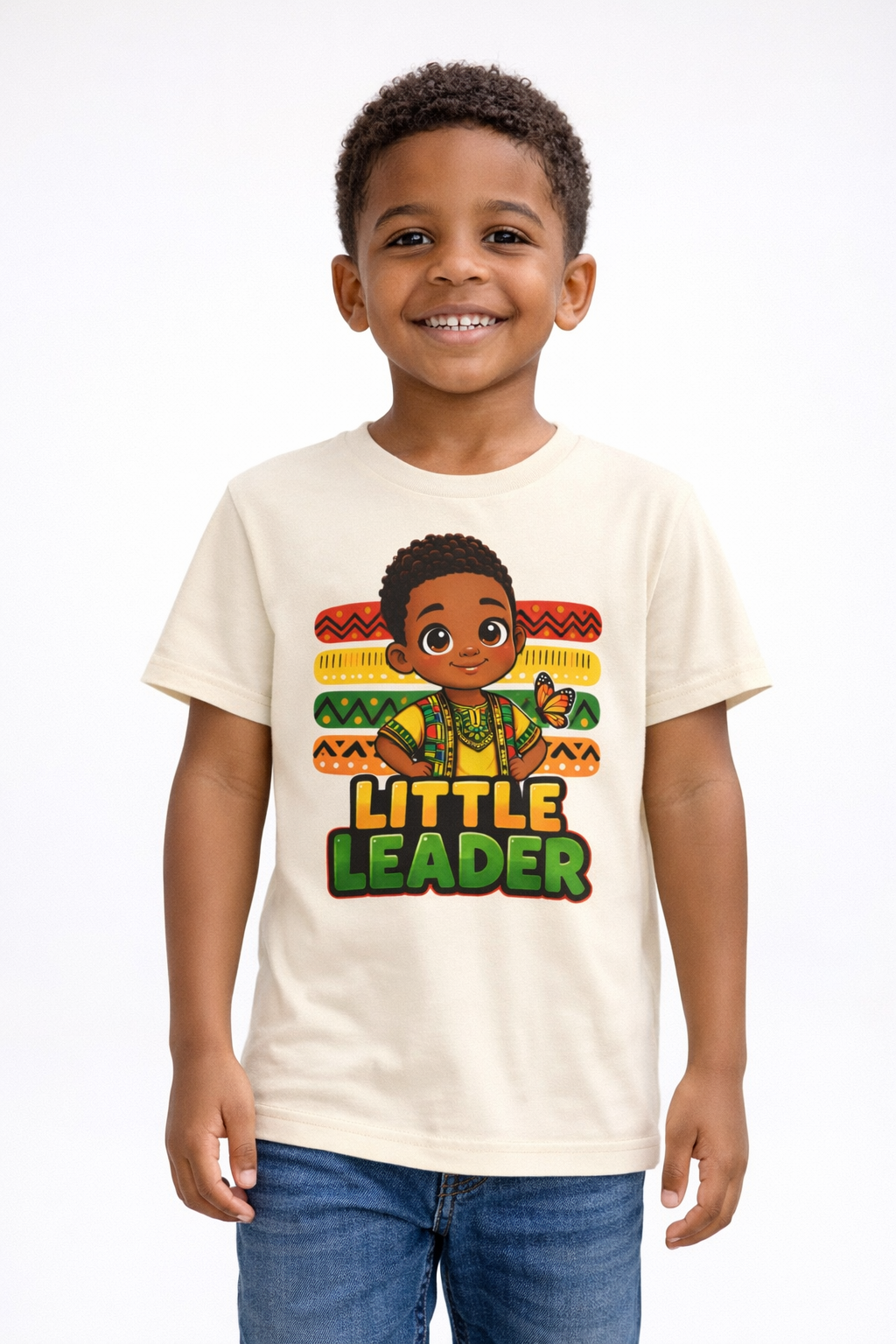 Little Leader Kids Shirt – African American Boy Empowerment Tee, Black Boy Joy Youth Apparel