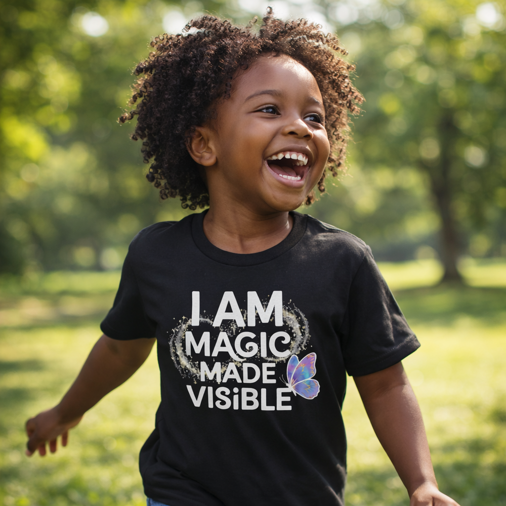 Youth Tee - "I Am Magic Made Visible" Butterfly Graphic