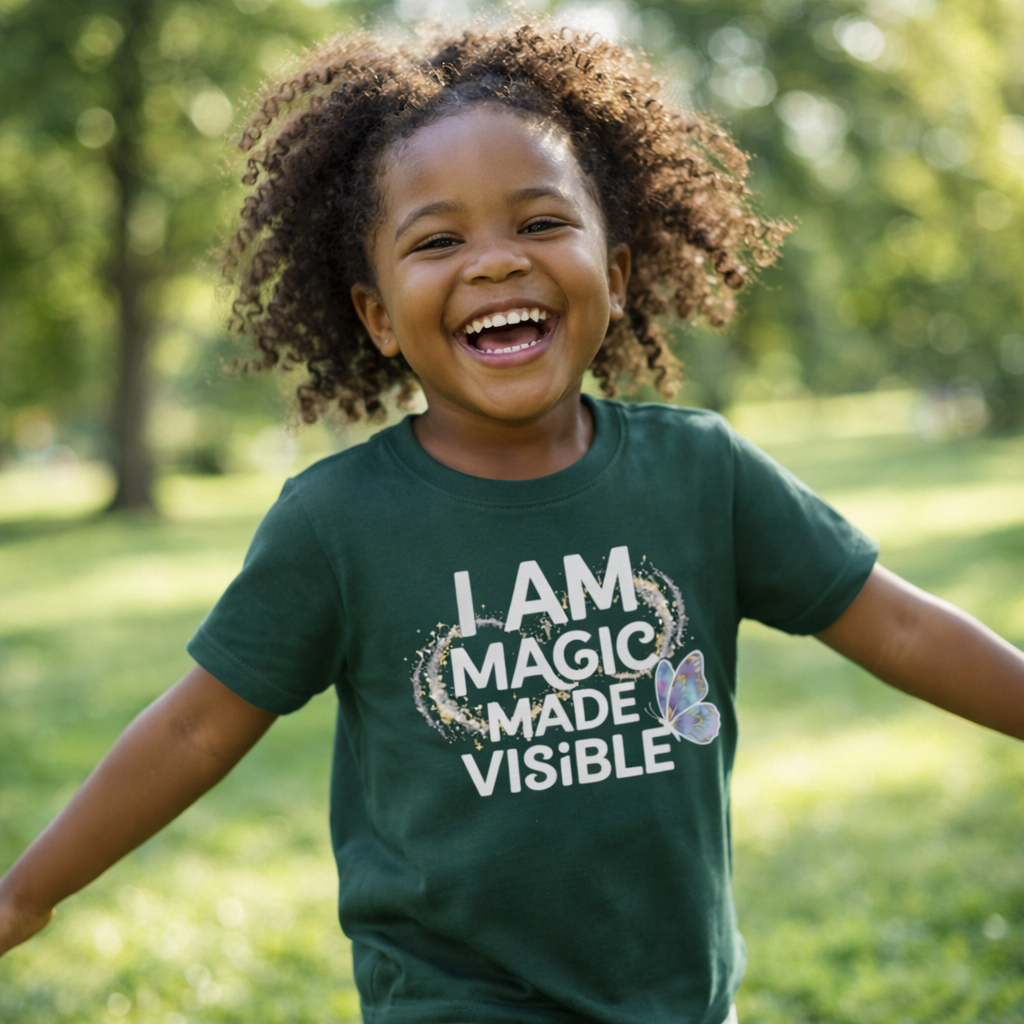 Youth Tee - "I Am Magic Made Visible" Butterfly Graphic