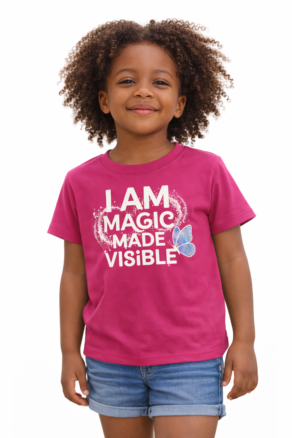 Youth Tee - "I Am Magic Made Visible" Butterfly Graphic