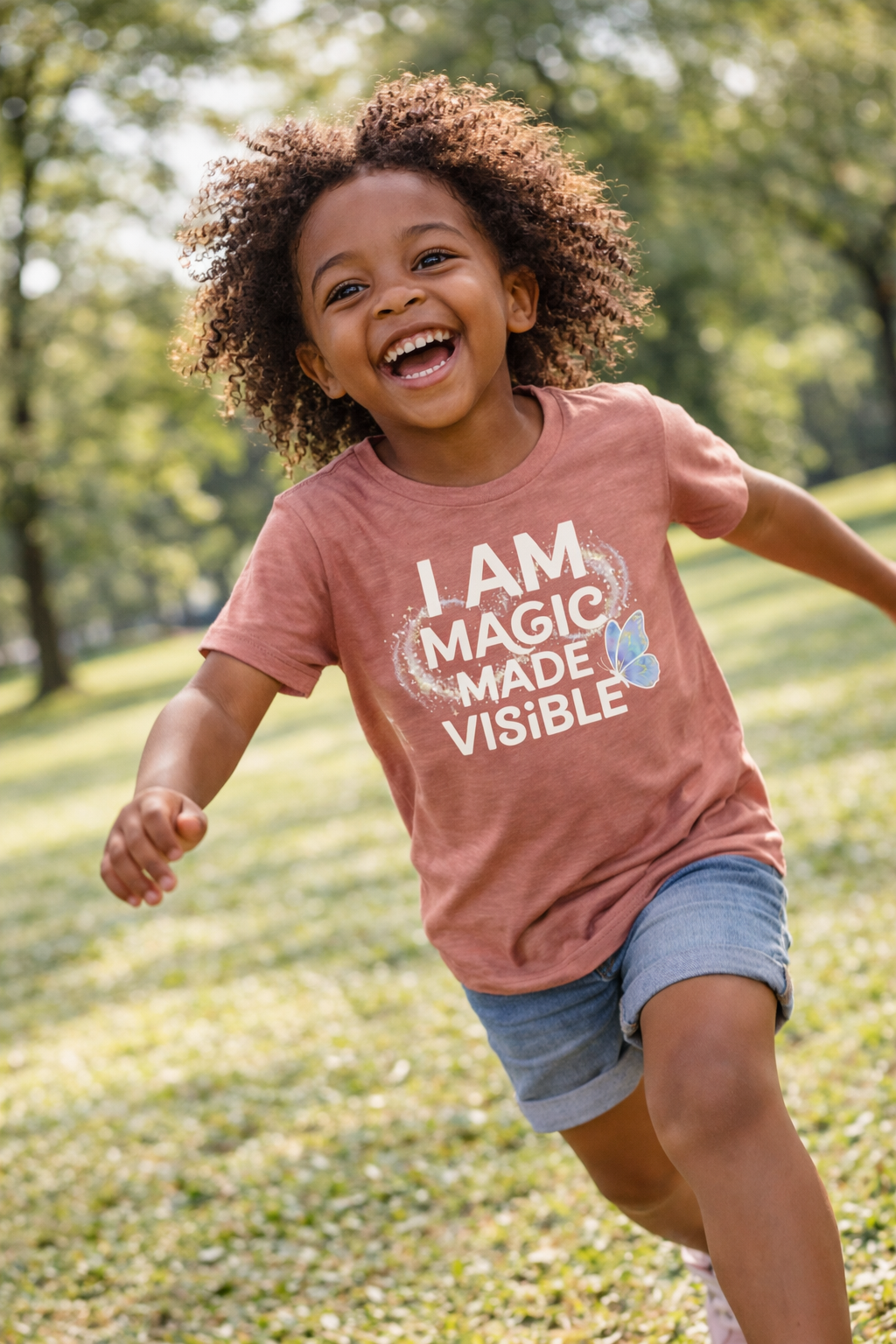Youth Tee - "I Am Magic Made Visible" Butterfly Graphic