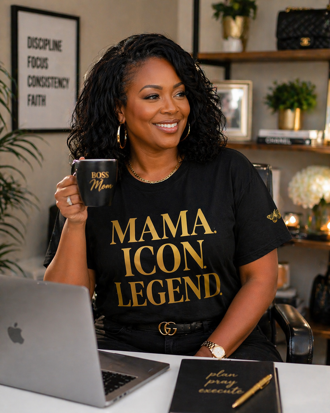 Mama Icon Legend Shirt for Moms, Luxury Mom Graphic Tee, Stylish Motherhood Shirt, Trendy Gift for Mom, Premium Women’s T-Shirt