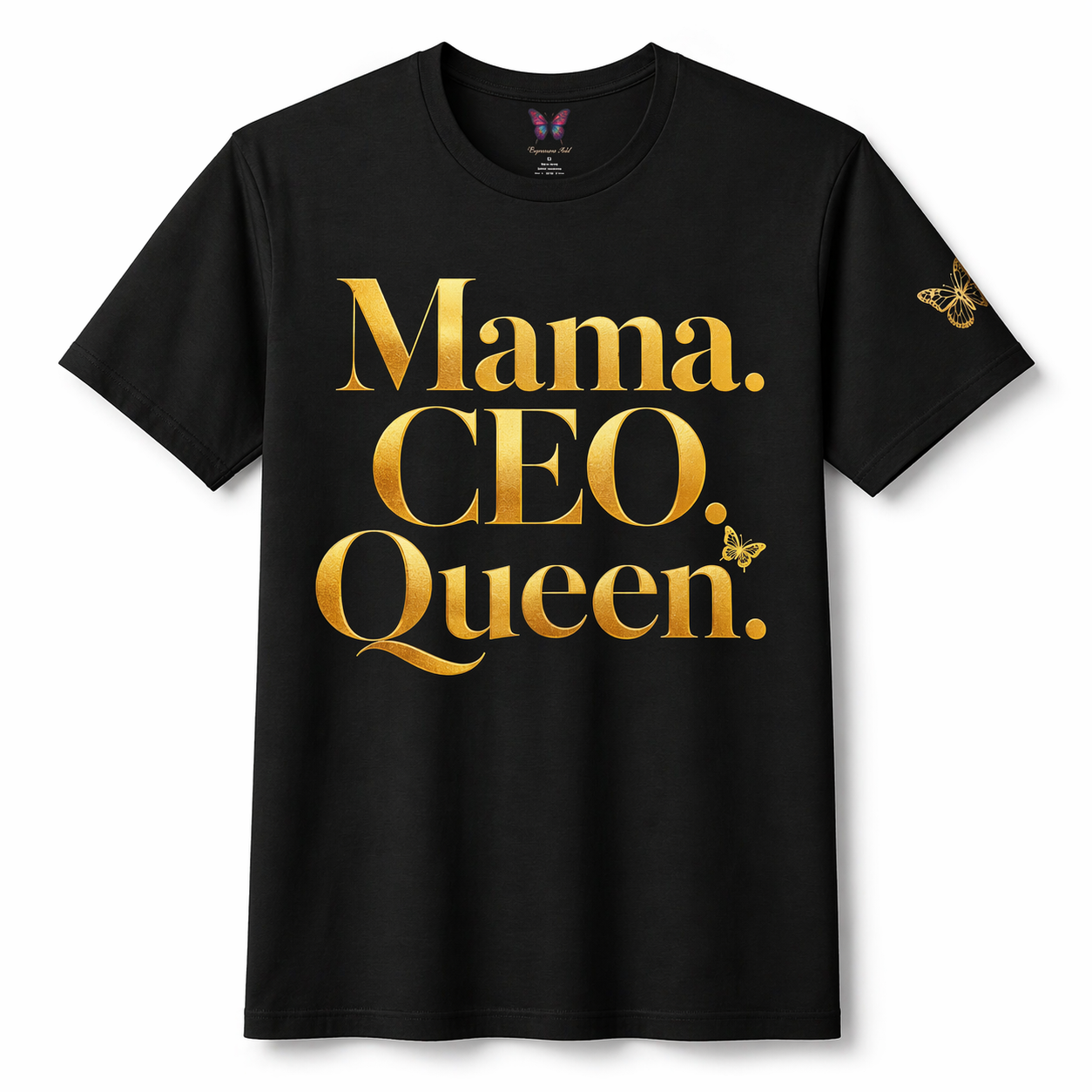 Mama CEO Queen Shirt for Women Black Gold Graphic Tee | Boss Mom Luxury Mother’s Day Gift T-Shirt