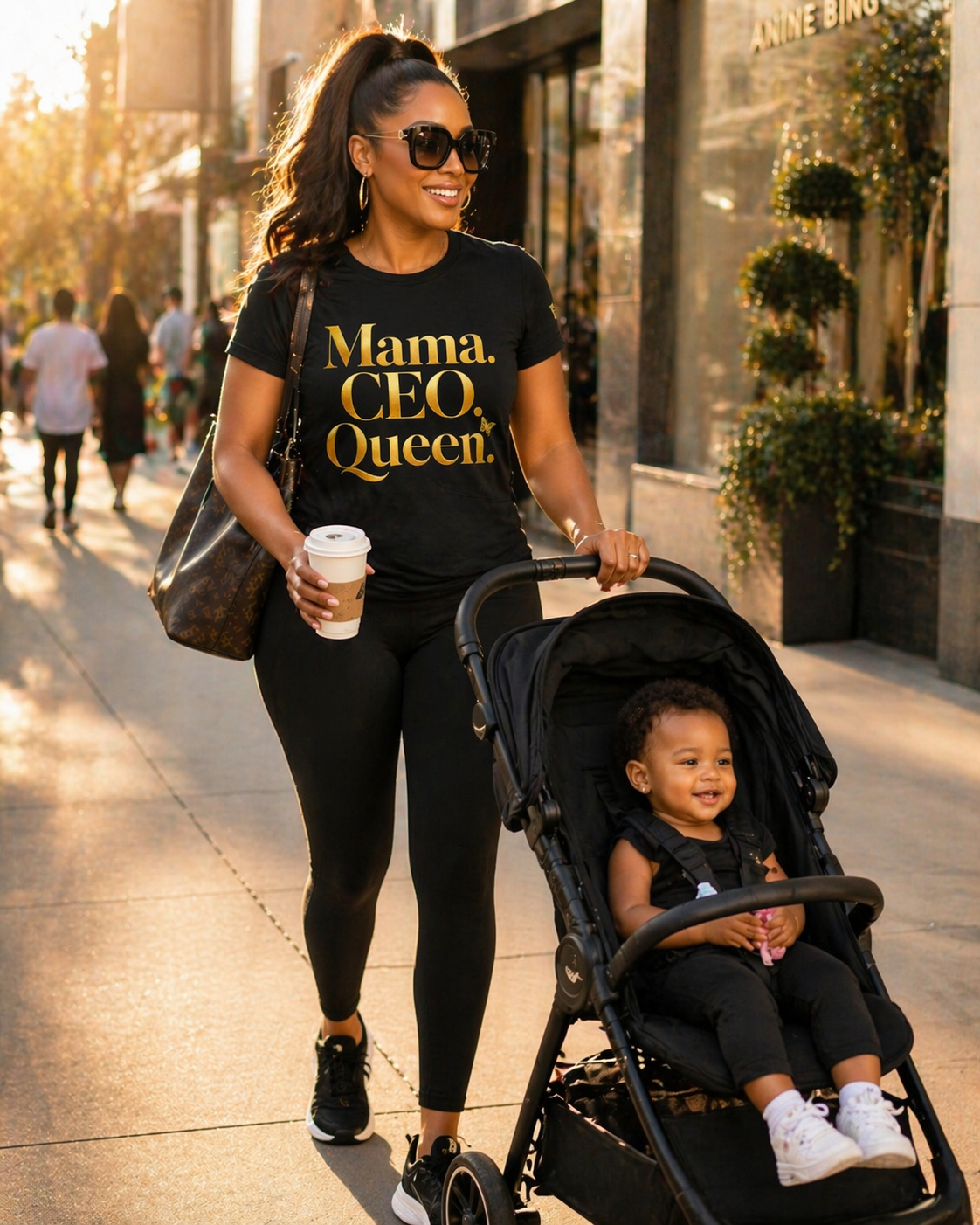 Mama CEO Queen Shirt for Women Black Gold Graphic Tee | Boss Mom Luxury Mother’s Day Gift T-Shirt