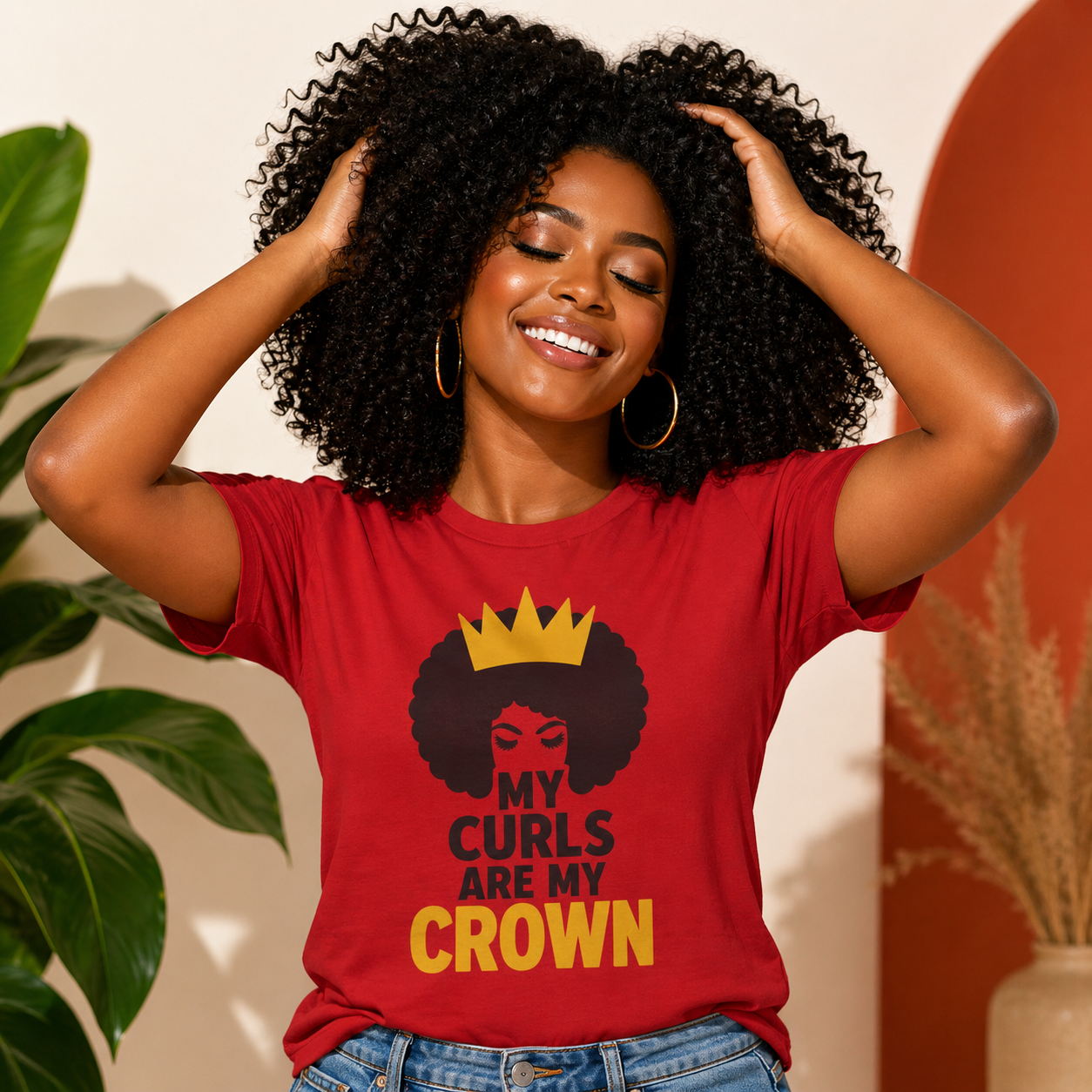 My Curls Are My Crown Shirt, Natural Hair Pride Tee, Black Girl Magic T Shirt, Afro Queen Graphic Tee, Melanin Beauty Shirt, Empowerment Gift for Women