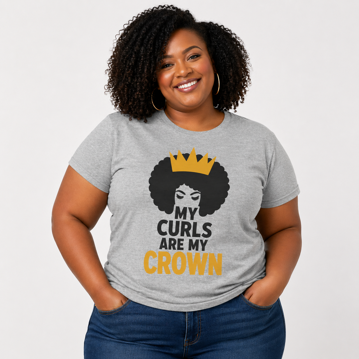 My Curls Are My Crown Shirt, Natural Hair Pride Tee, Black Girl Magic T Shirt, Afro Queen Graphic Tee, Melanin Beauty Shirt, Empowerment Gift for Women