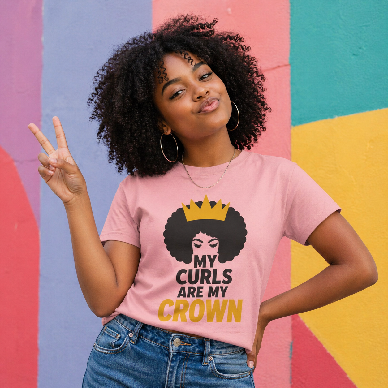My Curls Are My Crown Shirt, Natural Hair Pride Tee, Black Girl Magic T Shirt, Afro Queen Graphic Tee, Melanin Beauty Shirt, Empowerment Gift for Women
