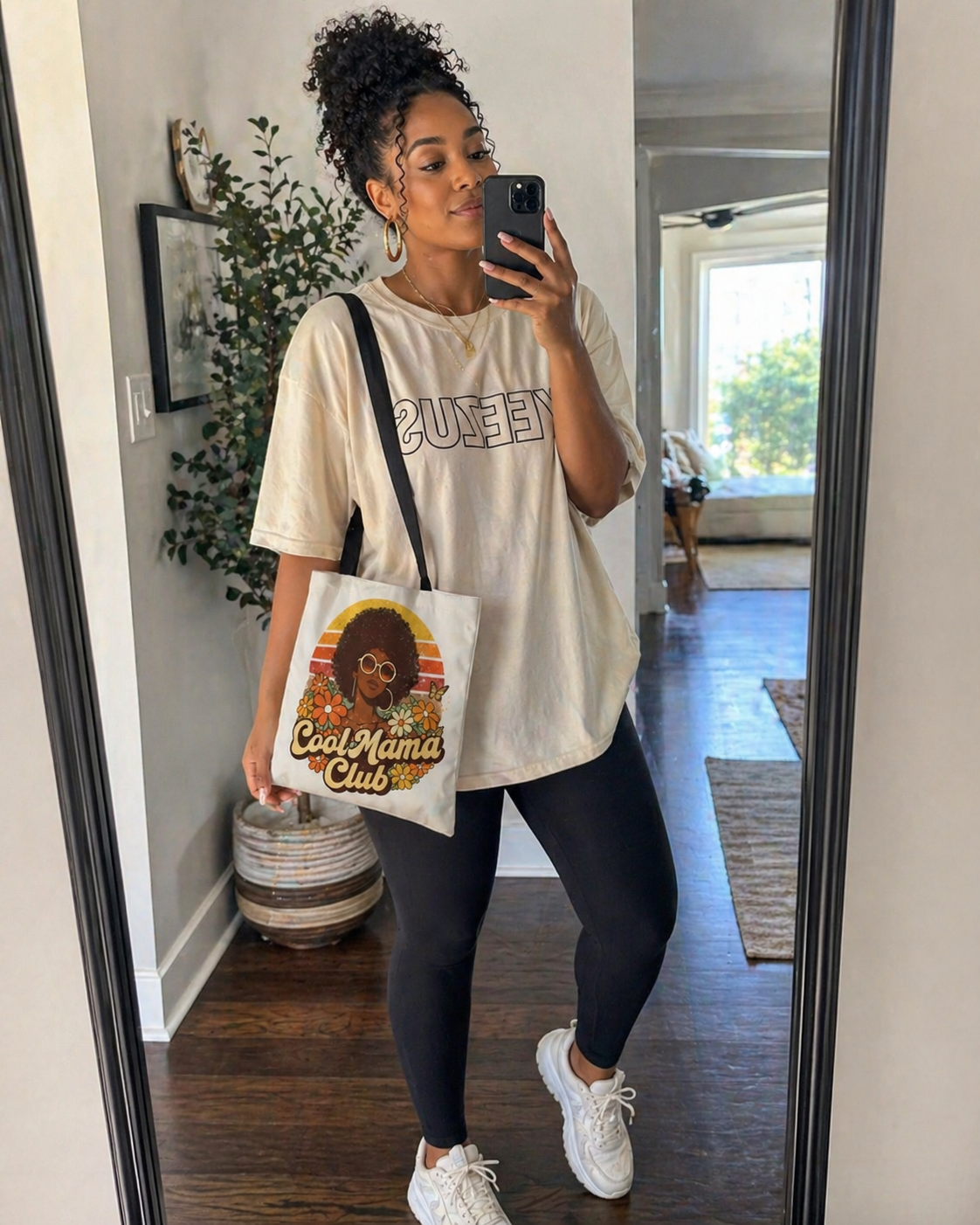 Cool Mama Club Tote Bag, Retro Mom Tote, Afro Woman Design Bag, Funny Mom Gift, Stylish Mom Bag, Mother’s Day Gift, Black Mom Gift, Aesthetic Tote