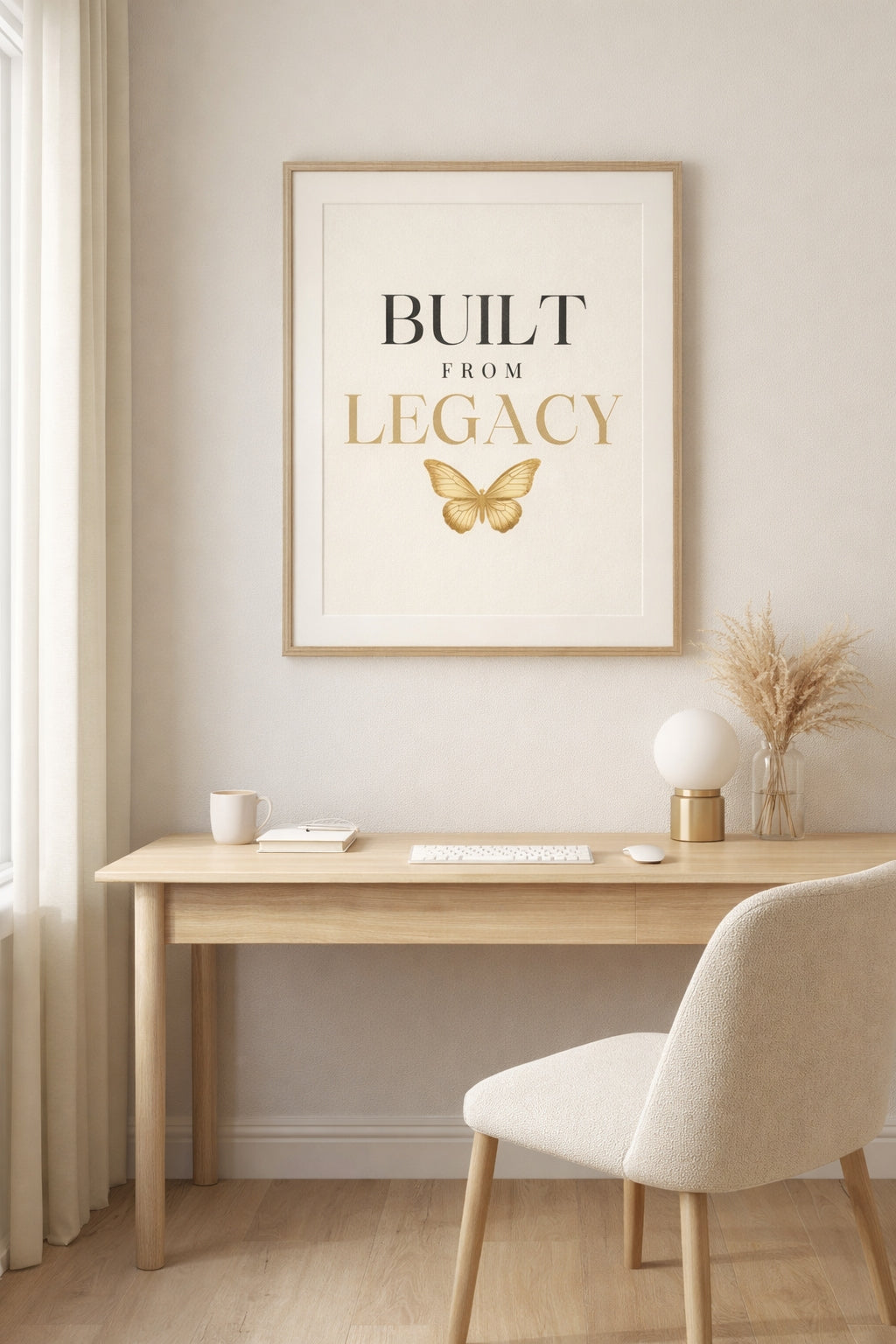 Built From Legacy Wall Art – Minimalist Affirmation Print, Black Empowerment Quote Decor, Afrocentric Motivational Artwork