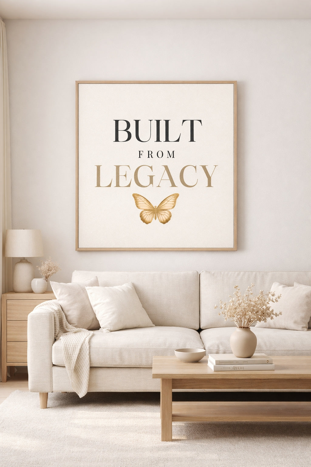 Built From Legacy Wall Art – Minimalist Affirmation Print, Black Empowerment Quote Decor, Afrocentric Motivational Artwork