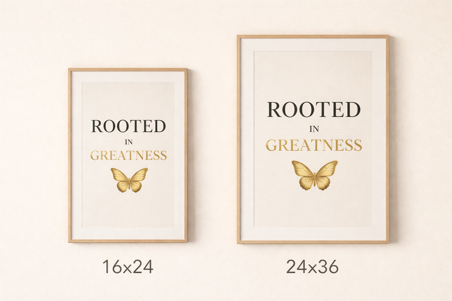 Rooted in Greatness Wall Art – Minimalist Affirmation Print, Black Empowerment Quote Decor, Afrocentric Motivational Wall Art
