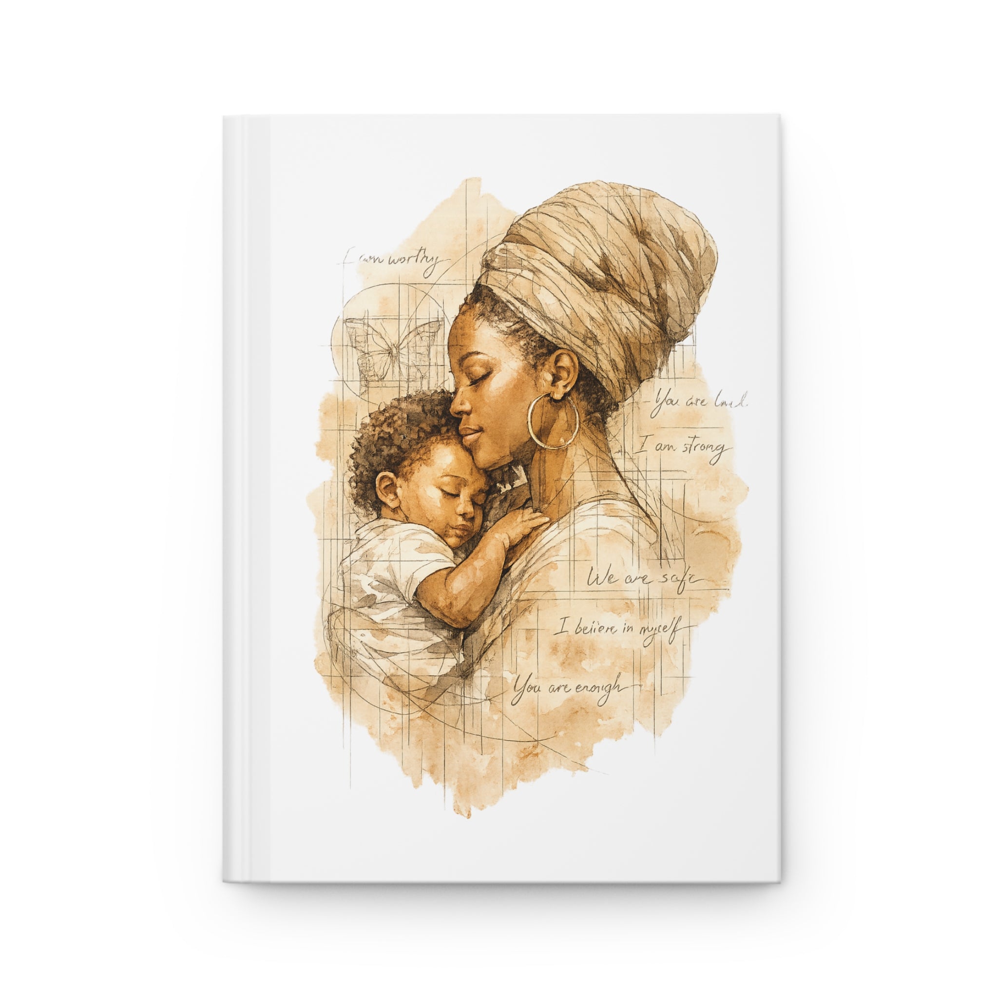 Motherhood Affirmation Journal, Self Love Journal for Moms, Inspirational Black Mother and Baby Journal, Healing Journal, Gift for New Mom