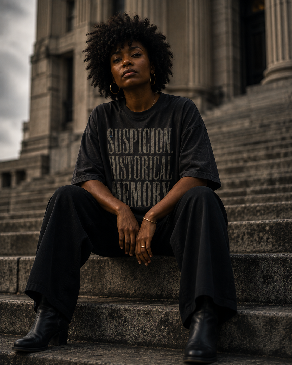 Suspicion / Historical Memory — Oversized Statement Tee PODpartner
