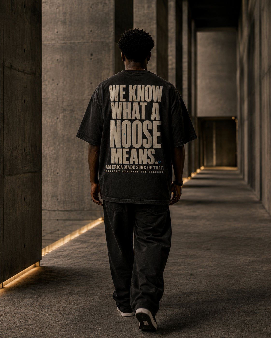 We Know What a Noose Means. | History + Memory Oversized Washed Black PODpartner