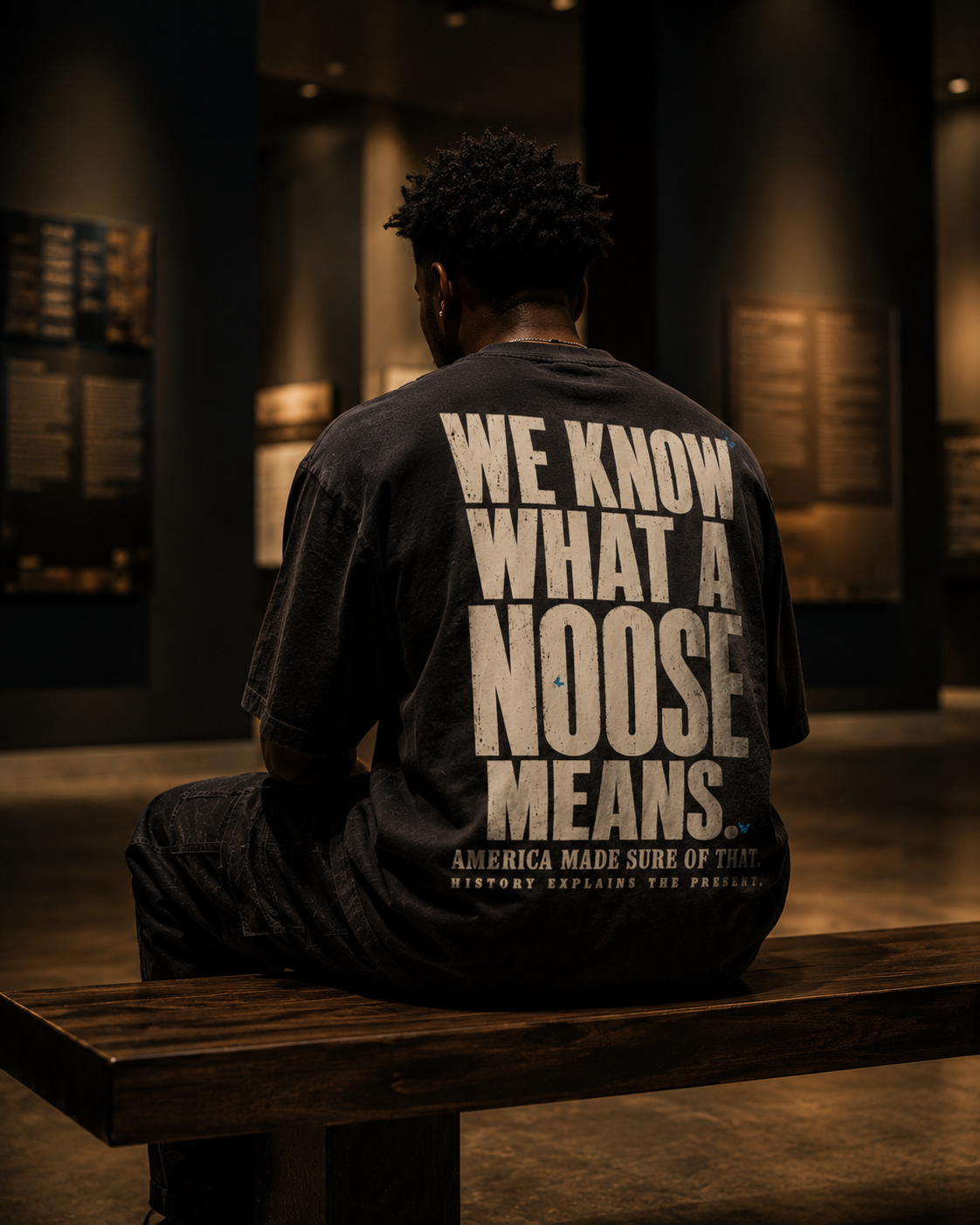 We Know What a Noose Means. | History + Memory Oversized Washed Black PODpartner