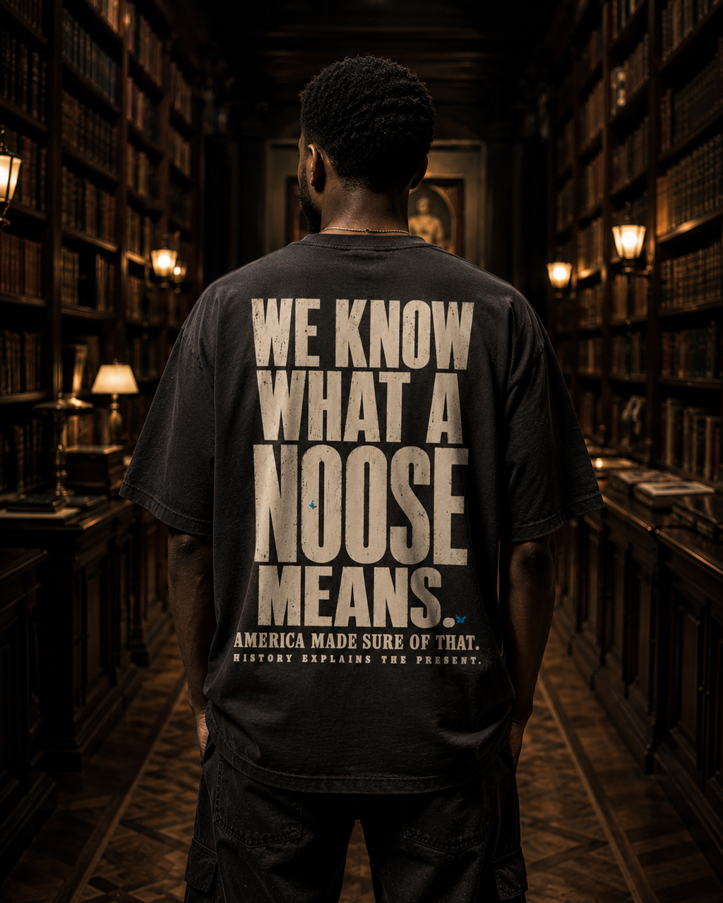 We Know What a Noose Means. | History + Memory Oversized Washed Black PODpartner