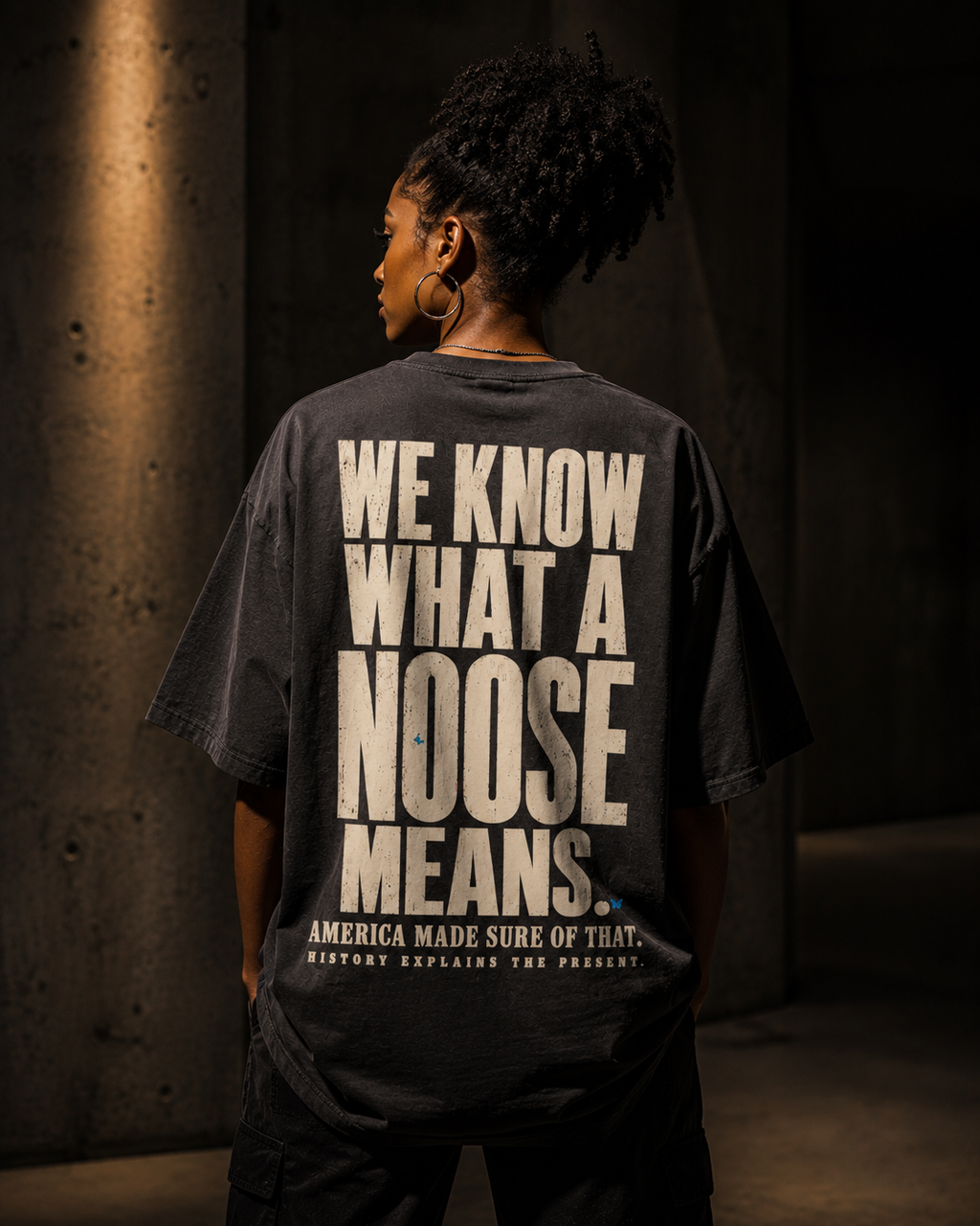 We Know What a Noose Means. | History + Memory Oversized Washed Black PODpartner