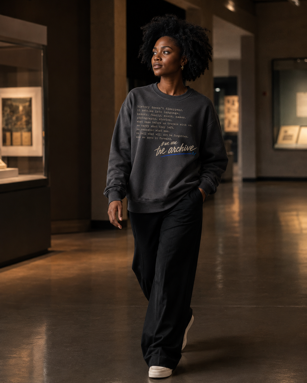# We Are the Archive Crewneck — Black History Oversized Sweatshirt PODpartner