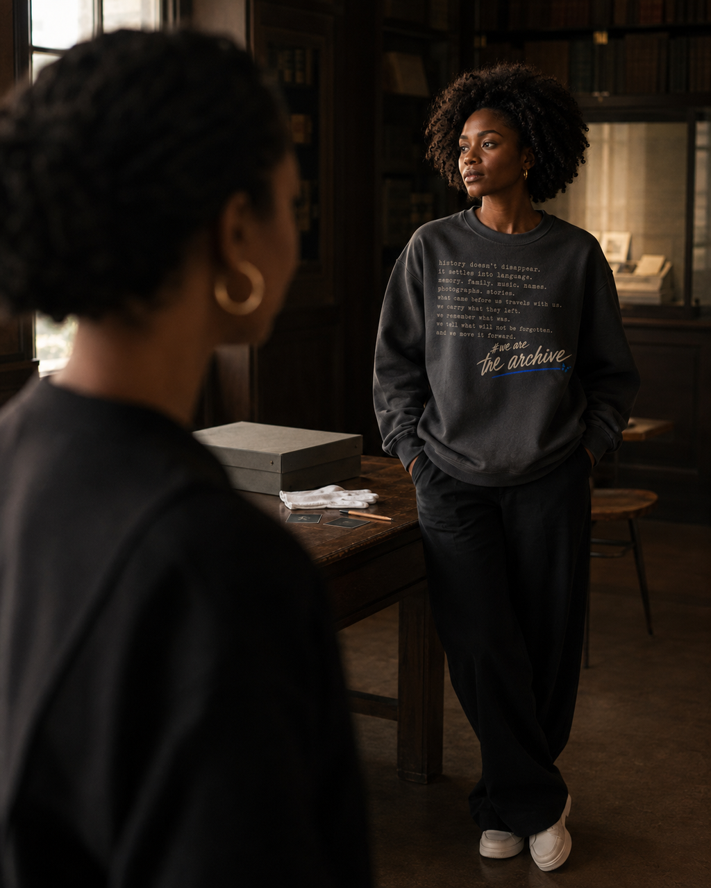 # We Are the Archive Crewneck — Black History Oversized Sweatshirt PODpartner