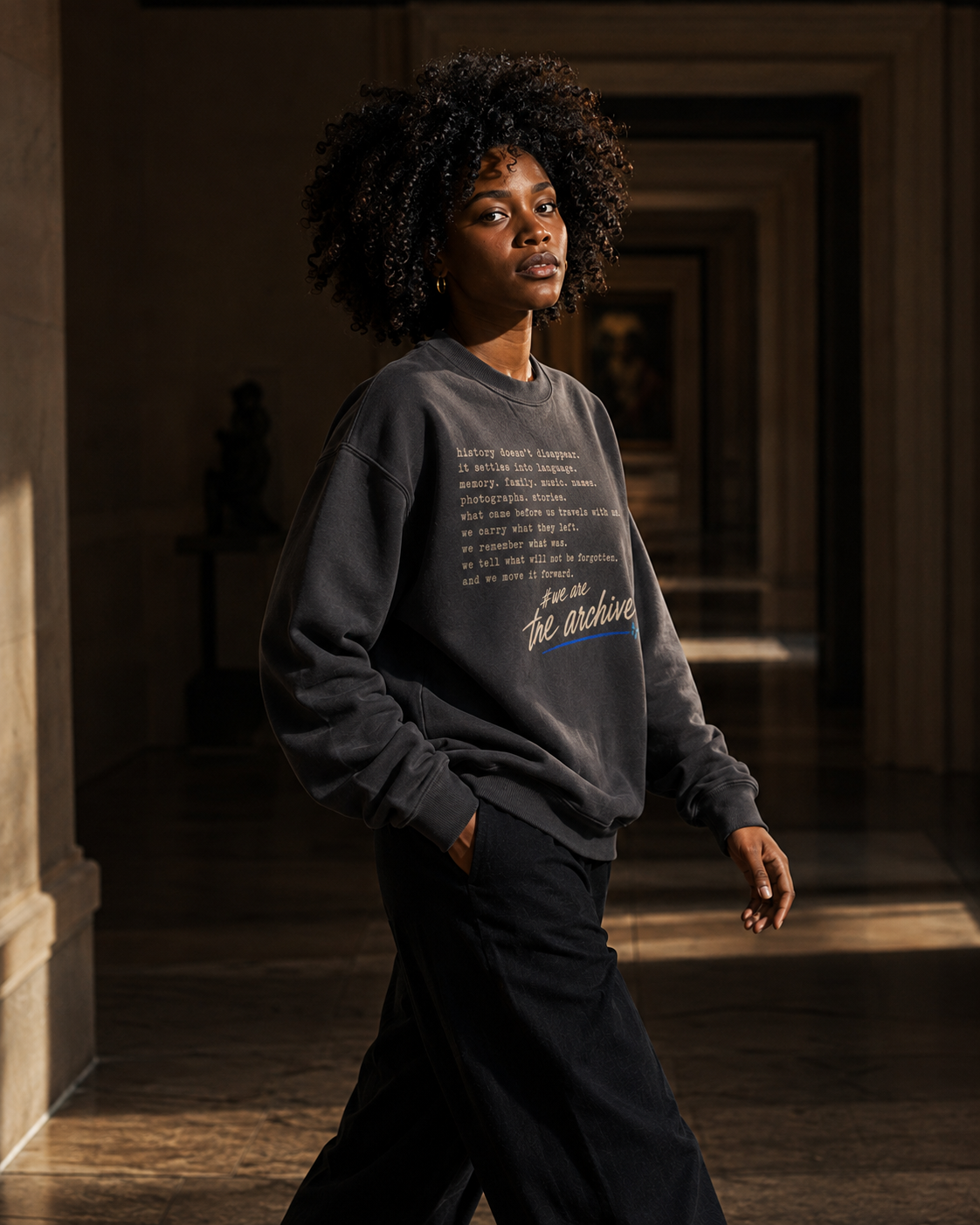 # We Are the Archive Crewneck — Black History Oversized Sweatshirt PODpartner