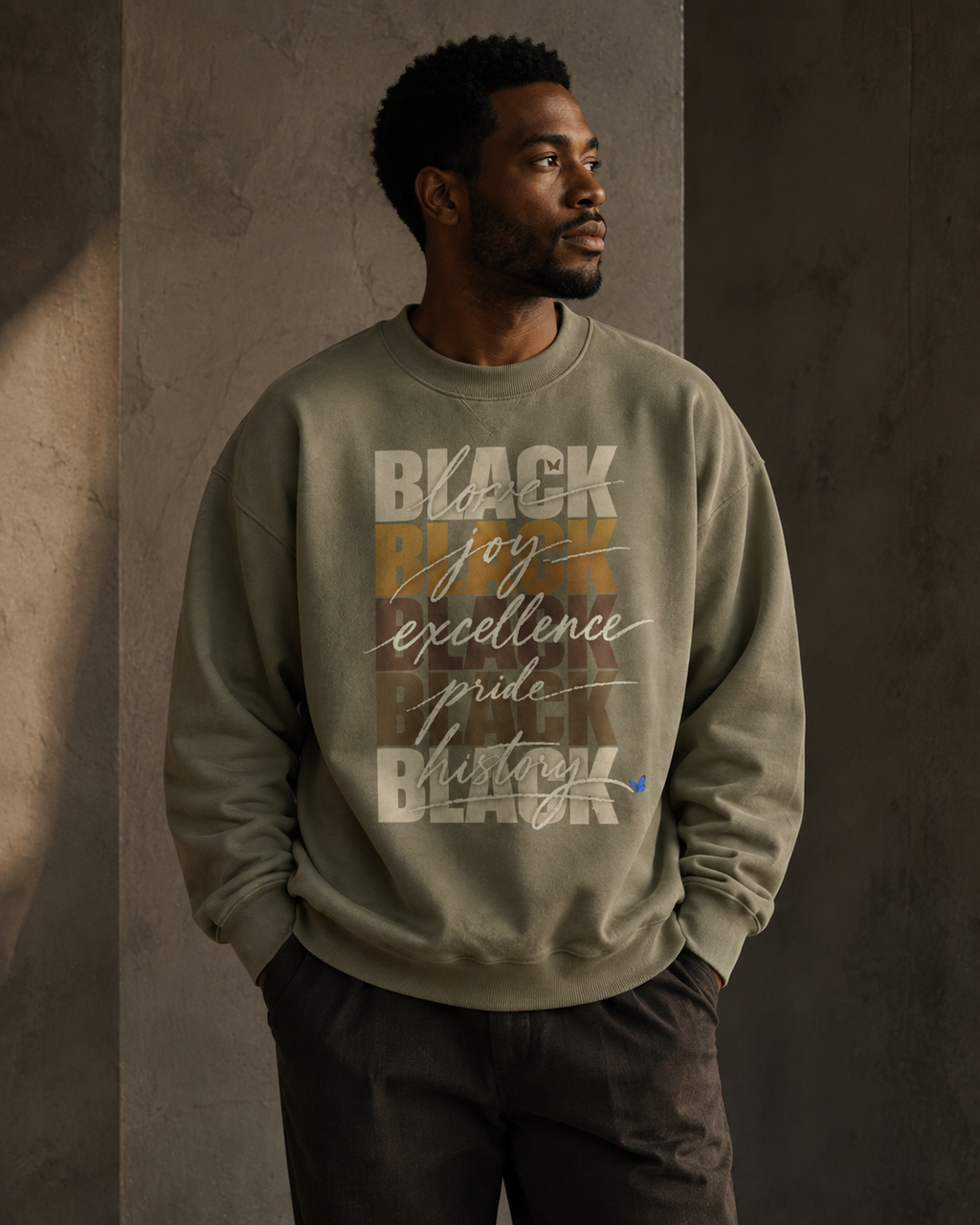 BLACK Love. Joy. Excellence. Pride. History. Oversized Crewneck PODpartner