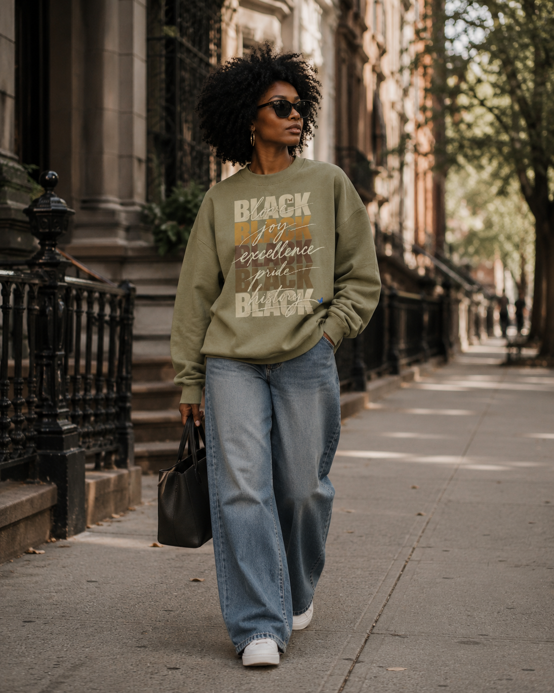 BLACK Love. Joy. Excellence. Pride. History. Oversized Crewneck PODpartner