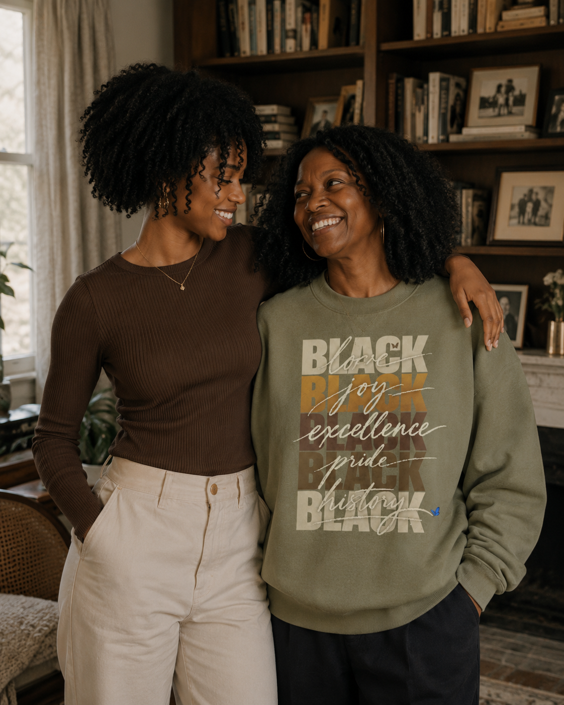 BLACK Love. Joy. Excellence. Pride. History. Oversized Crewneck PODpartner