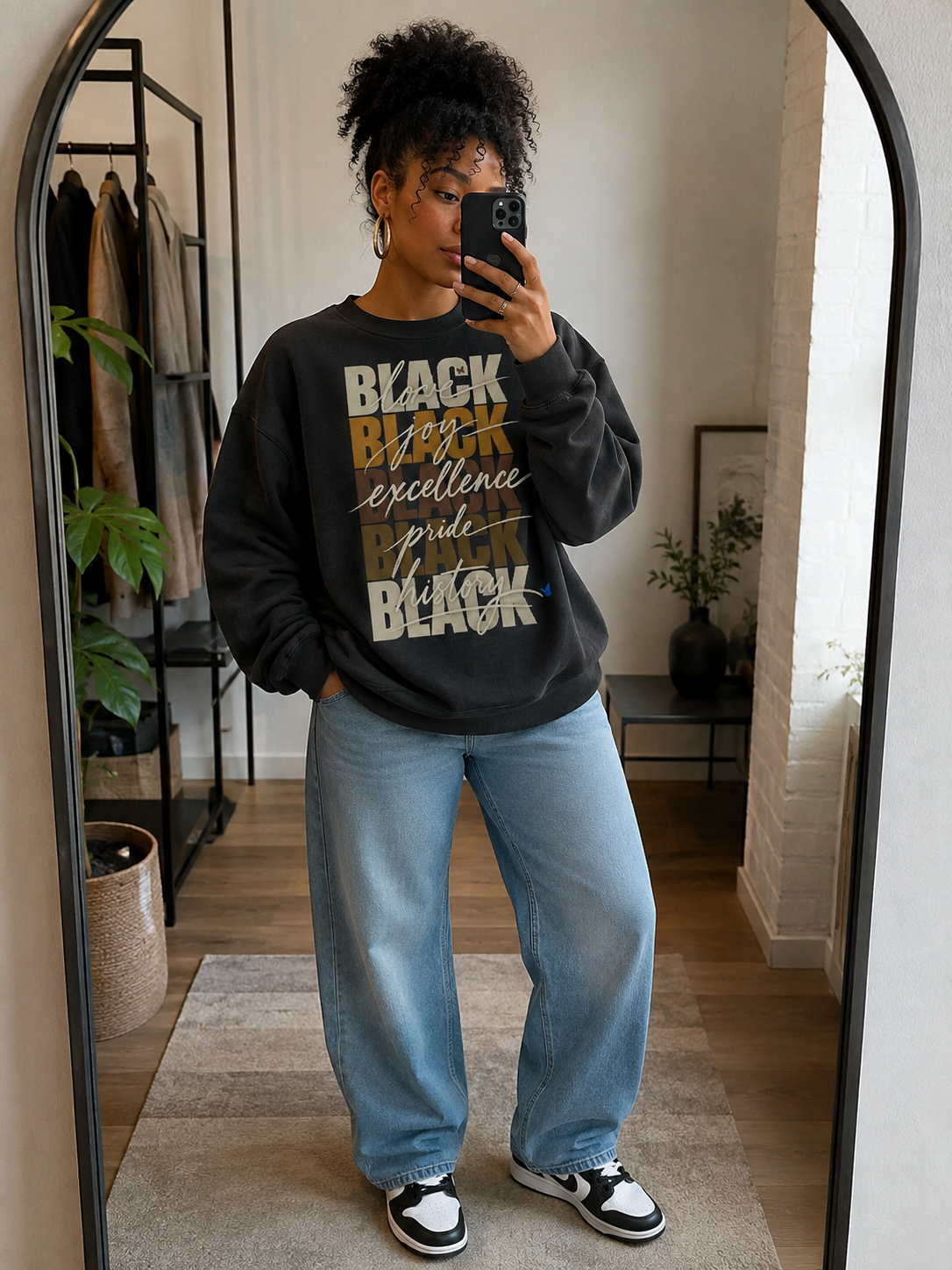 BLACK Love. Joy. Excellence. Pride. History. Oversized Crewneck PODpartner