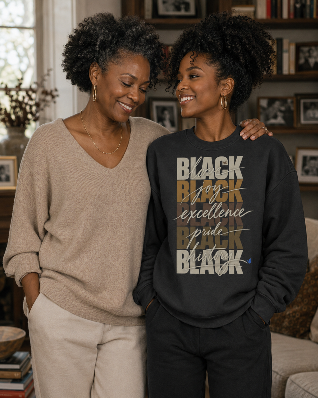 BLACK Love. Joy. Excellence. Pride. History. Oversized Crewneck PODpartner