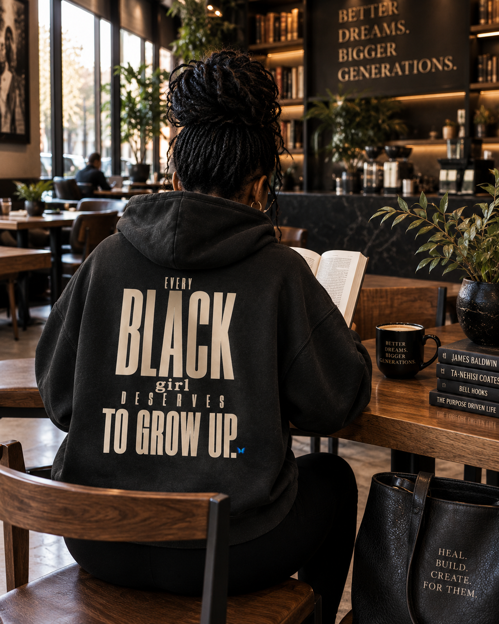 Every Black Girl Deserves to Grow Up Premium Oversized Hoodie PODpartner